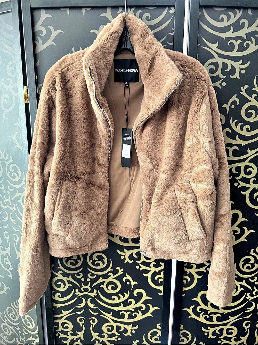 Fashion Nova So Effortless Faux Fur Jacket Faux Fur Jacket in Brown Size Large